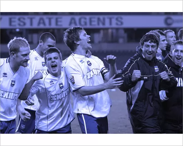 Team Celebrate at Millwall in JPT Q-Final Win