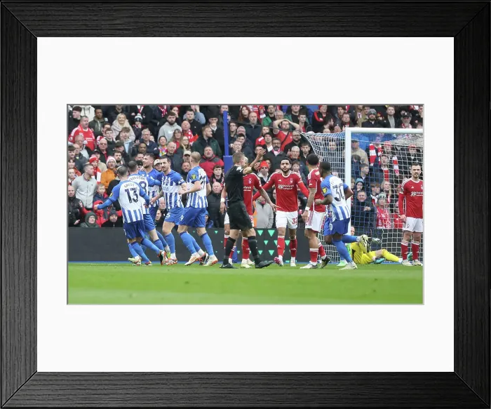 Framed Print : Brighton and Hove Albion v Nottingham Forest Premier League 10MAR24