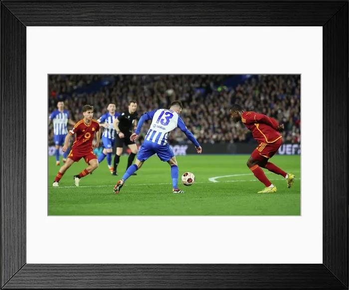 Framed Print : Brighton and Hove Albion v AS Roma Europa League - Round of 16, leg 2 of 2 14MAR24