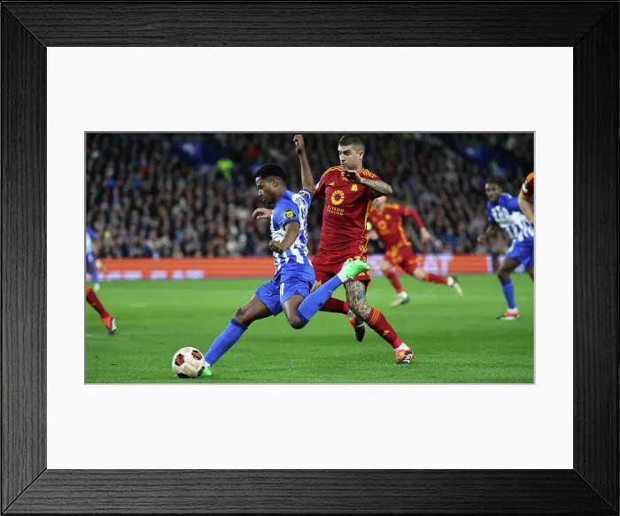 Framed Print : Brighton and Hove Albion v AS Roma Europa League - Round of 16, leg 2 of 2 14MAR24