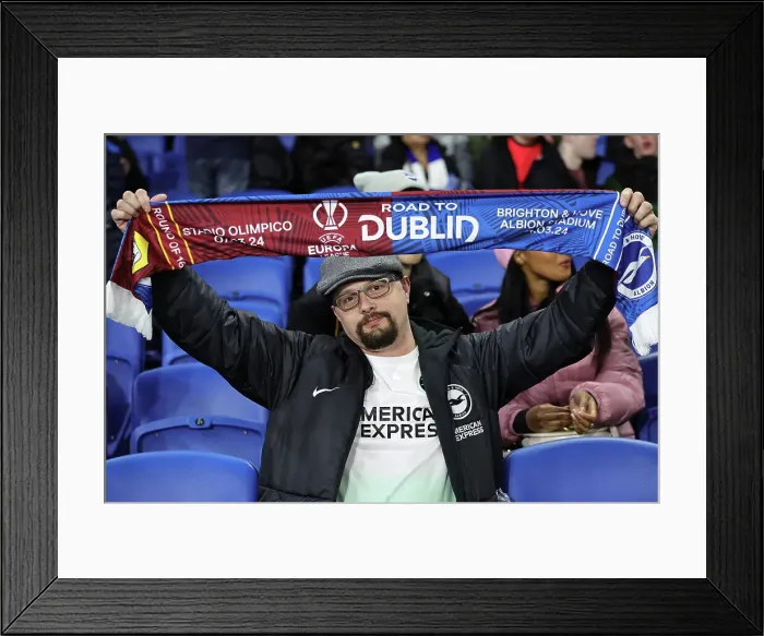 Framed Print : Brighton and Hove Albion v AS Roma Europa League - Round of 16, leg 2 of 2 14MAR24