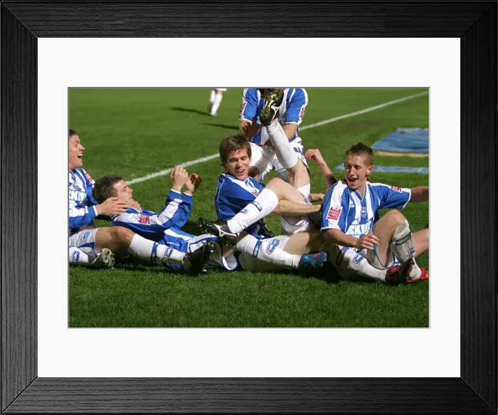 Framed Print : Albion players celebrate Dean Hammonds first goal Framed Print : Albion players celebrate Dean Hammonds first goal