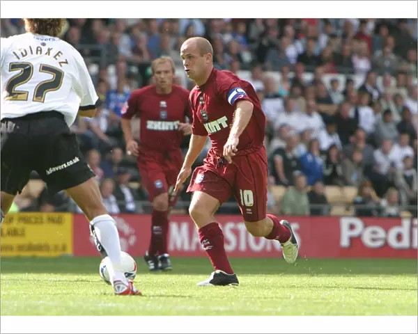 Charlie Oatway in action against Derby County (2005  /  06)