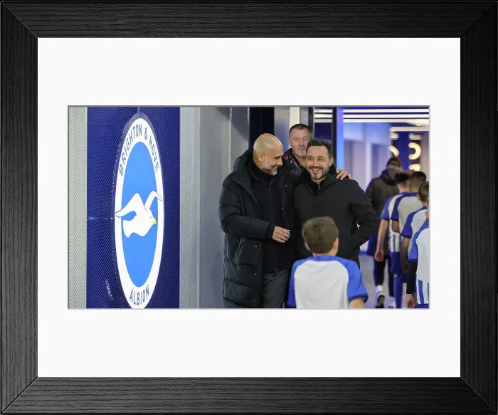 Framed Print : Brighton and Hove Albion v Manchester City Premier League 25APR24 Framed Print : Brighton and Hove Albion v Manchester City Premier League 25APR24