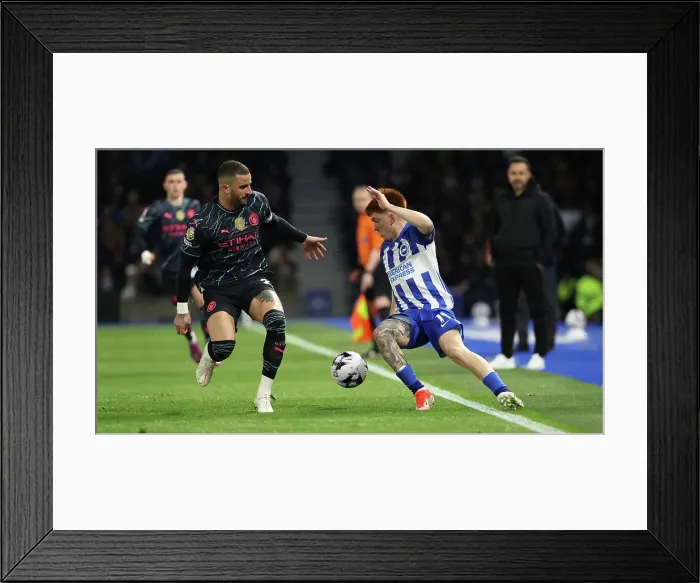 Framed Print : Brighton and Hove Albion v Manchester City Premier League 25APR24