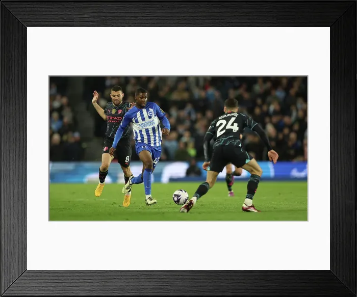 Framed Print : Brighton and Hove Albion v Manchester City Premier League 25APR24