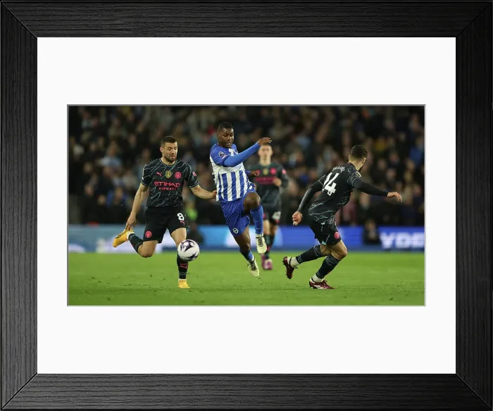 Framed Print : Brighton and Hove Albion v Manchester City Premier League 25APR24
