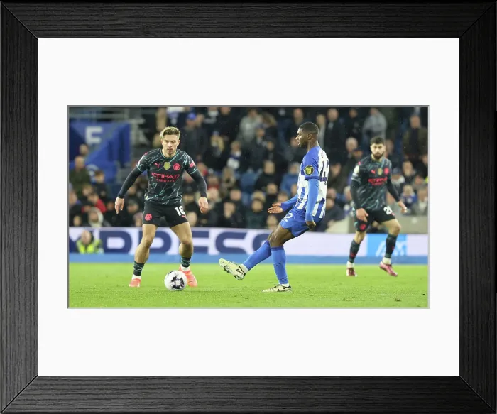 Framed Print : Brighton and Hove Albion v Manchester City Premier League 25APR24