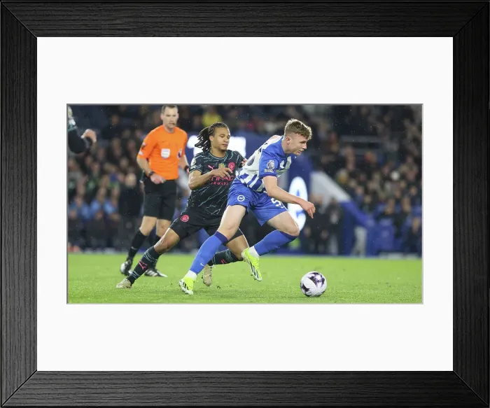 Framed Print : Brighton and Hove Albion v Manchester City Premier League 25APR24