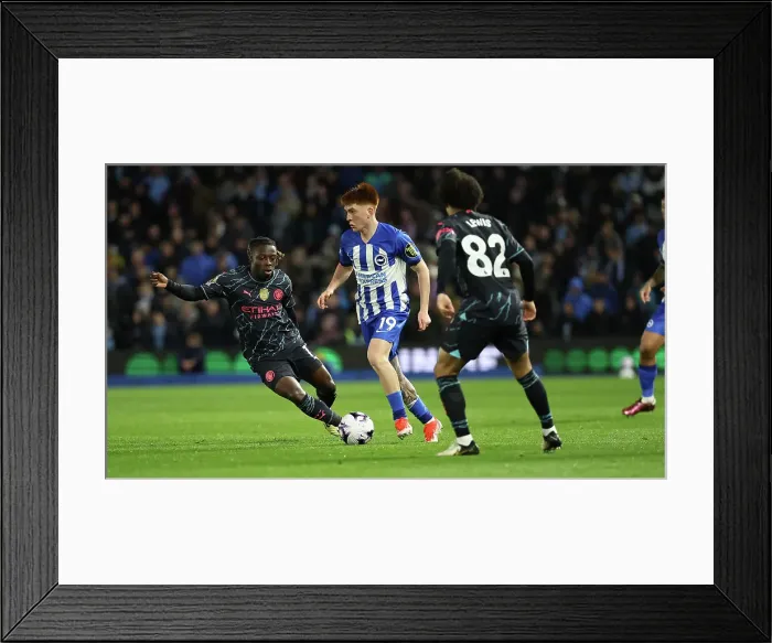 Framed Print : Brighton and Hove Albion v Manchester City Premier League 25APR24