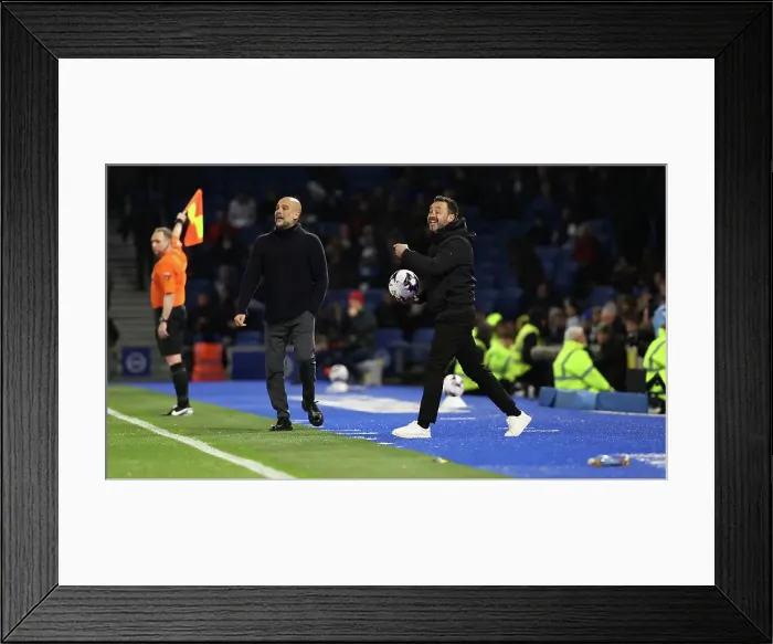 Framed Print : Brighton and Hove Albion v Manchester City Premier League 25APR24