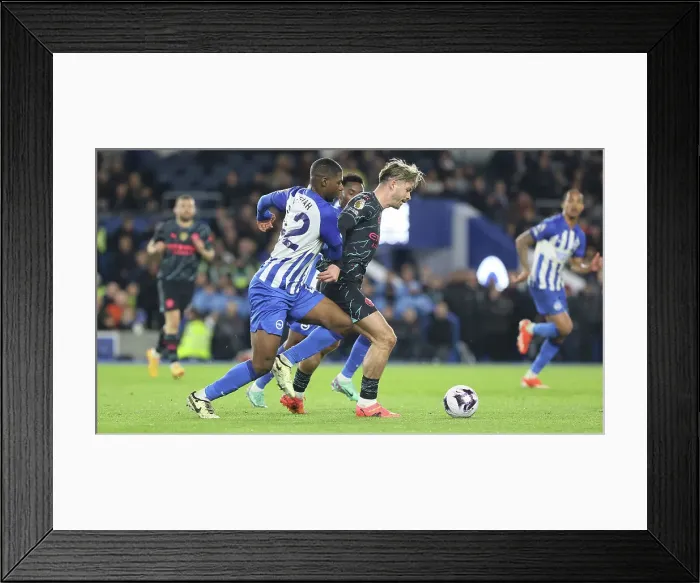 Framed Print : Brighton and Hove Albion v Manchester City Premier League 25APR24