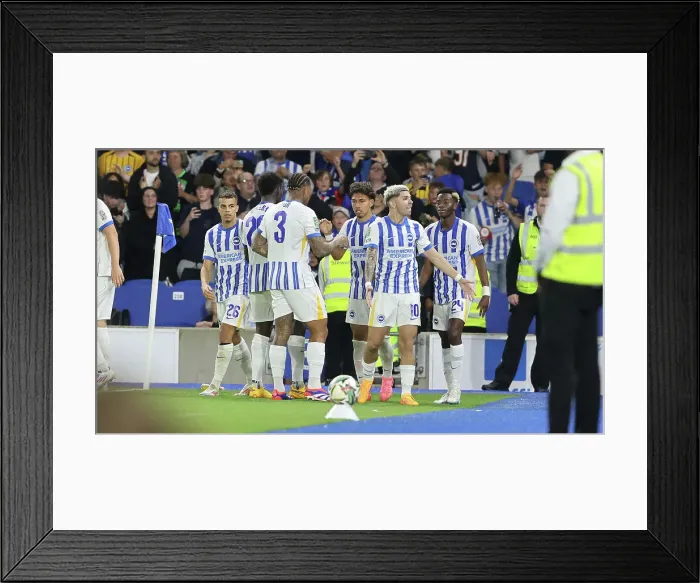 Framed Print : Brighton and Hove Albion v Crawley Town Carabao Cup 27AUG24