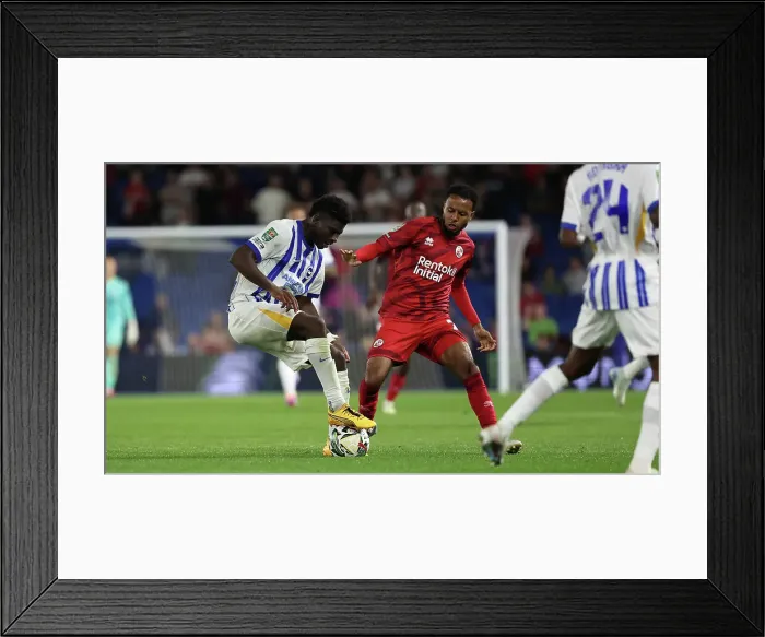 Framed Print : Brighton and Hove Albion v Crawley Town Carabao Cup 27AUG24