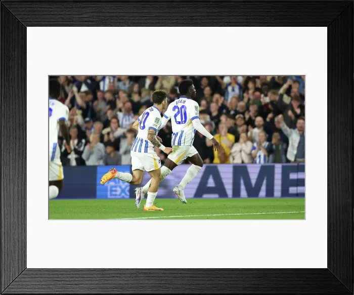 Framed Print : Brighton and Hove Albion v Wolverhampton Wanderers Carabao Cup 18SEP24