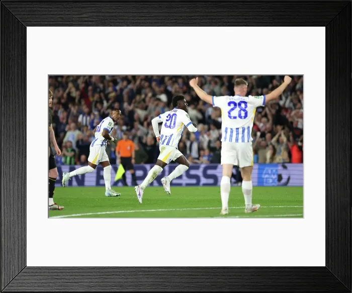 Framed Print : Brighton and Hove Albion v Wolverhampton Wanderers Carabao Cup 18SEP24