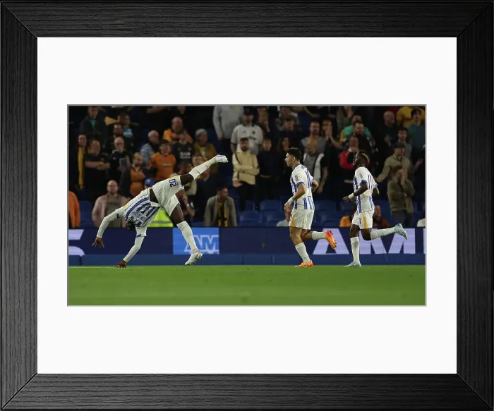 Framed Print : Brighton and Hove Albion v Wolverhampton Wanderers Carabao Cup 18SEP24