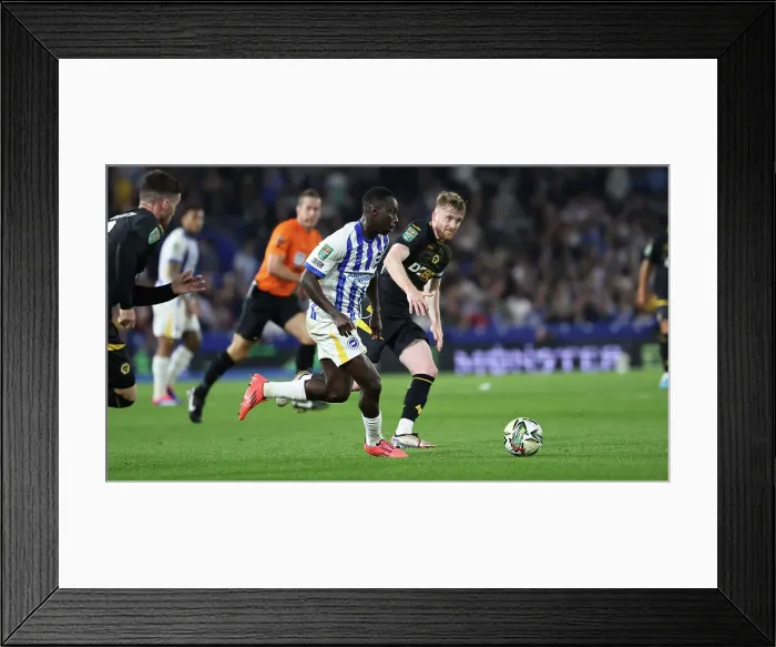 Framed Print : Brighton and Hove Albion v Wolverhampton Wanderers Carabao Cup 18SEP24