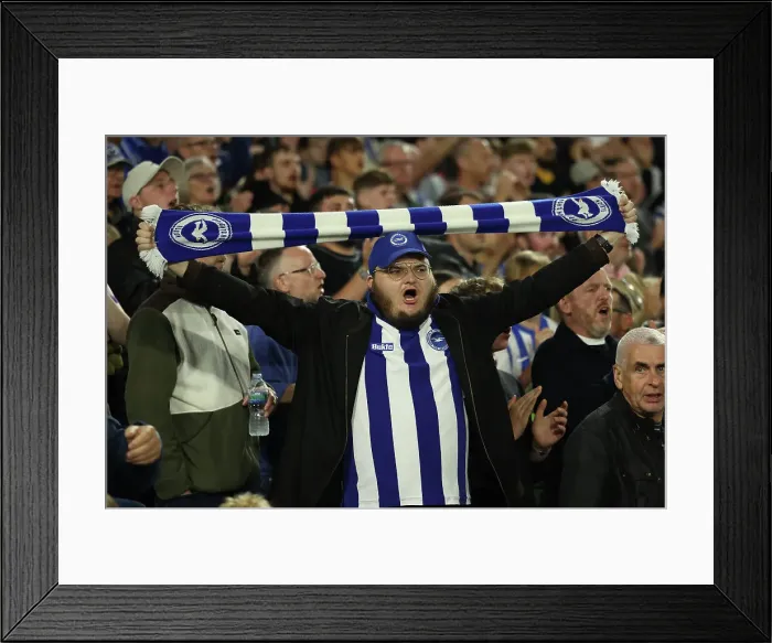 Framed Print : Football Fans Football Supporters With Scarves Framed Print : Football Fans Football Supporters With Scarves