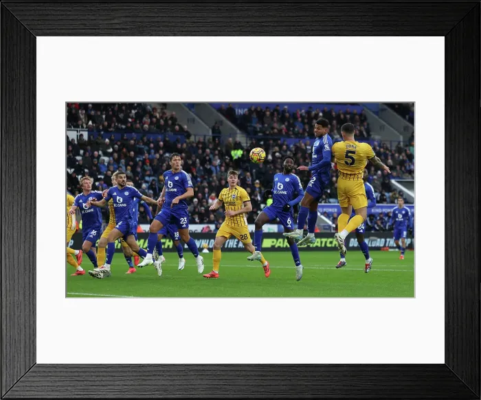 Framed Print : Leicester City v Brighton and Hove Albion Premier League 08DEC24 Framed Print : Leicester City v Brighton and Hove Albion Premier League 08DEC24