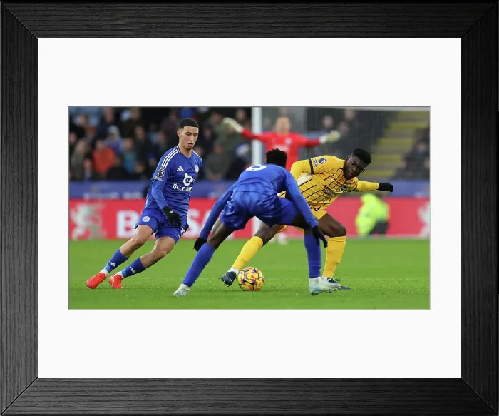 Framed Print : Leicester City v Brighton and Hove Albion Premier League 08DEC24 Framed Print : Leicester City v Brighton and Hove Albion Premier League 08DEC24