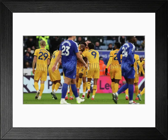 Framed Print : Leicester City v Brighton and Hove Albion Premier League 08DEC24 Framed Print : Leicester City v Brighton and Hove Albion Premier League 08DEC24