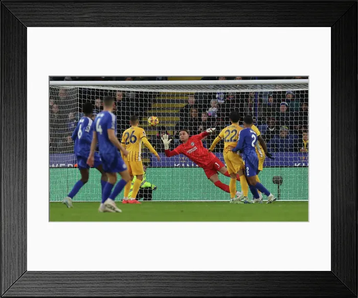 Framed Print : Leicester City v Brighton and Hove Albion Premier League 08DEC24 Framed Print : Leicester City v Brighton and Hove Albion Premier League 08DEC24