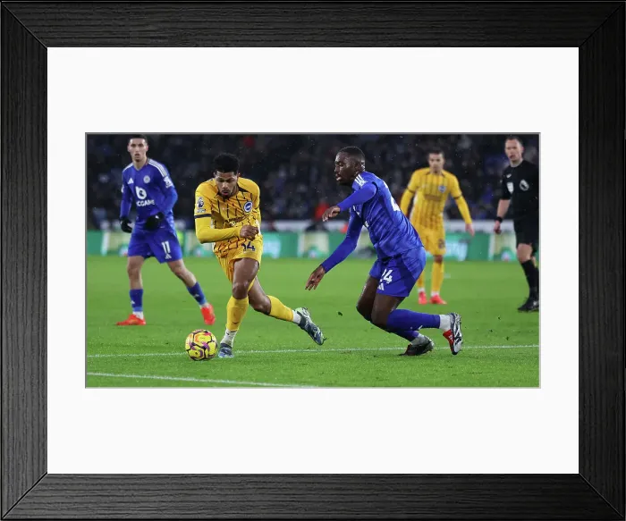 Framed Print : Leicester City v Brighton and Hove Albion Premier League 08DEC24 Framed Print : Leicester City v Brighton and Hove Albion Premier League 08DEC24