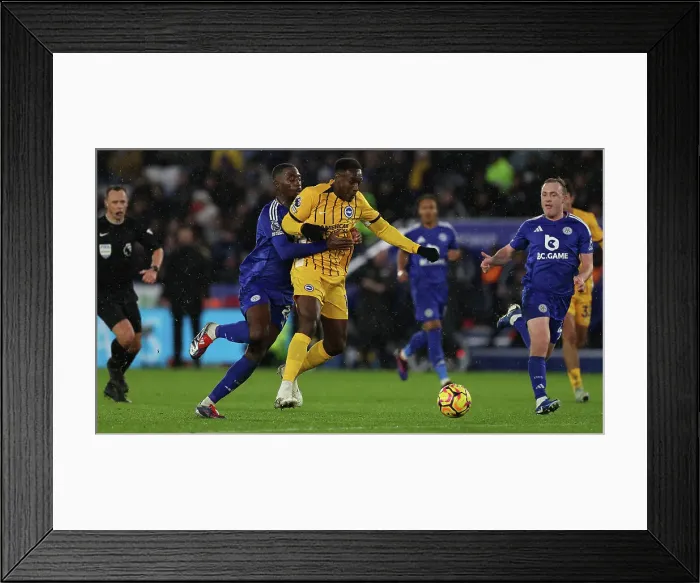 Framed Print : Leicester City v Brighton and Hove Albion Premier League 08DEC24 Framed Print : Leicester City v Brighton and Hove Albion Premier League 08DEC24