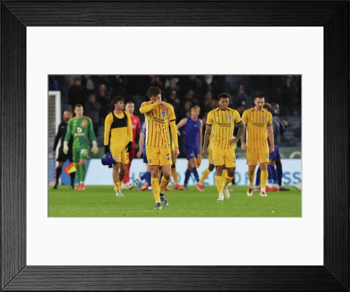 Framed Print : Leicester City v Brighton and Hove Albion Premier League 08DEC24 Framed Print : Leicester City v Brighton and Hove Albion Premier League 08DEC24