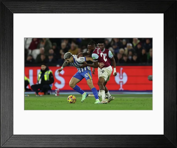 Framed Print : West Ham United v Brighton and Hove Albion Premier League 21DEC24 Framed Print : West Ham United v Brighton and Hove Albion Premier League 21DEC24