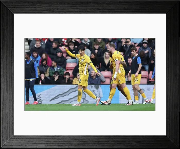 Framed Print : Southampton and Brighton and Hove Albion Premier League 22FEB25 Framed Print : Southampton and Brighton and Hove Albion Premier League 22FEB25