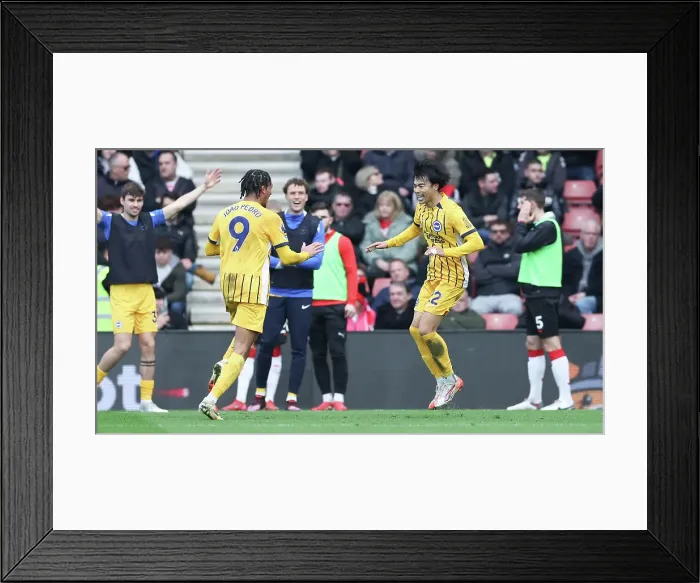 Framed Print : Southampton and Brighton and Hove Albion Premier League 22FEB25 Framed Print : Southampton and Brighton and Hove Albion Premier League 22FEB25
