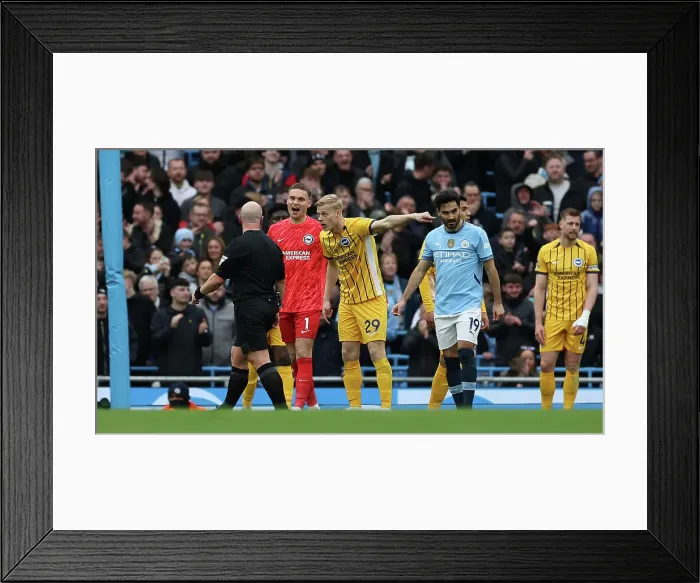Framed Print : Manchester City v Brighton and Hove Albion Premier League 15MAR25 Framed Print : Manchester City v Brighton and Hove Albion Premier League 15MAR25