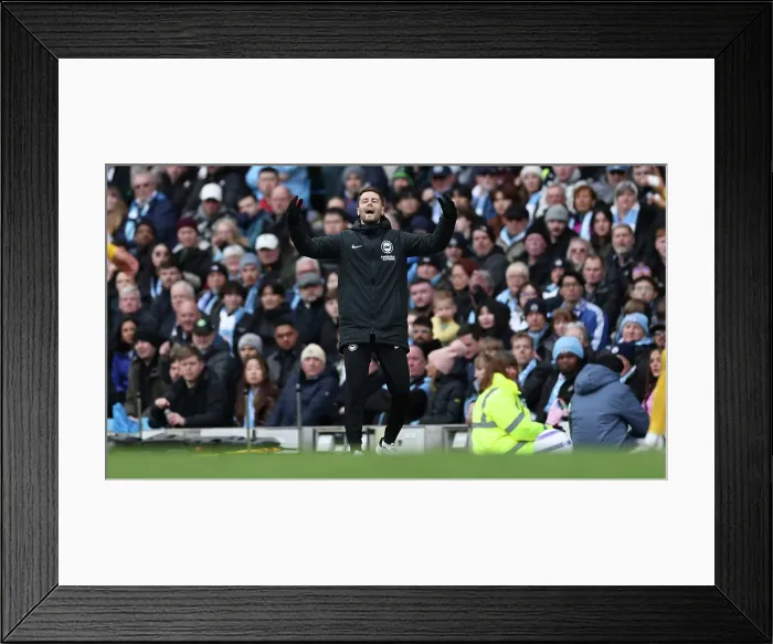 Framed Print : Manchester City v Brighton and Hove Albion Premier League 15MAR25 Framed Print : Manchester City v Brighton and Hove Albion Premier League 15MAR25