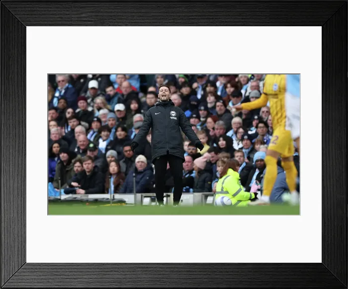 Framed Print : Manchester City v Brighton and Hove Albion Premier League 15MAR25 Framed Print : Manchester City v Brighton and Hove Albion Premier League 15MAR25