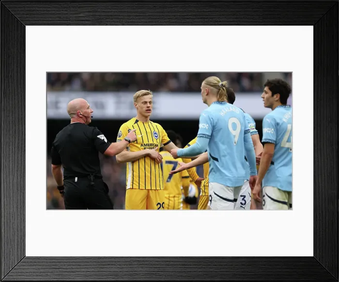 Framed Print : Manchester City v Brighton and Hove Albion Premier League 15MAR25 Framed Print : Manchester City v Brighton and Hove Albion Premier League 15MAR25