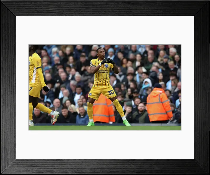 Framed Print : Manchester City v Brighton and Hove Albion Premier League 15MAR25 Framed Print : Manchester City v Brighton and Hove Albion Premier League 15MAR25