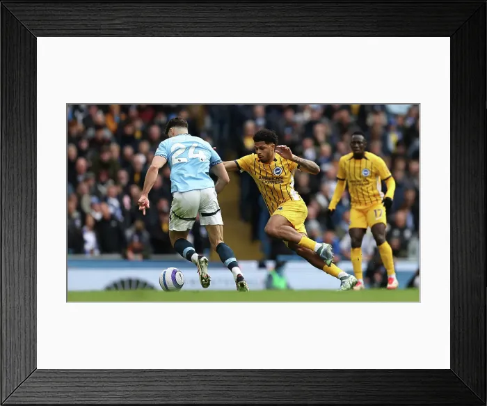 Framed Print : Manchester City v Brighton and Hove Albion Premier League 15MAR25 Framed Print : Manchester City v Brighton and Hove Albion Premier League 15MAR25