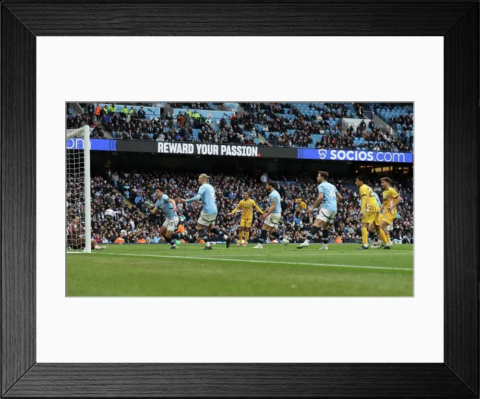 Framed Print : Manchester City v Brighton and Hove Albion Premier League 15MAR25 Framed Print : Manchester City v Brighton and Hove Albion Premier League 15MAR25