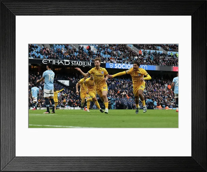 Framed Print : Manchester City v Brighton and Hove Albion Premier League 15MAR25 Framed Print : Manchester City v Brighton and Hove Albion Premier League 15MAR25
