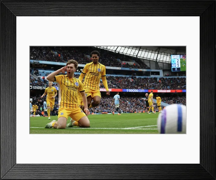 Framed Print : Manchester City v Brighton and Hove Albion Premier League 15MAR25 Framed Print : Manchester City v Brighton and Hove Albion Premier League 15MAR25