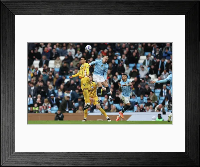 Framed Print : Manchester City v Brighton and Hove Albion Premier League 15MAR25 Framed Print : Manchester City v Brighton and Hove Albion Premier League 15MAR25