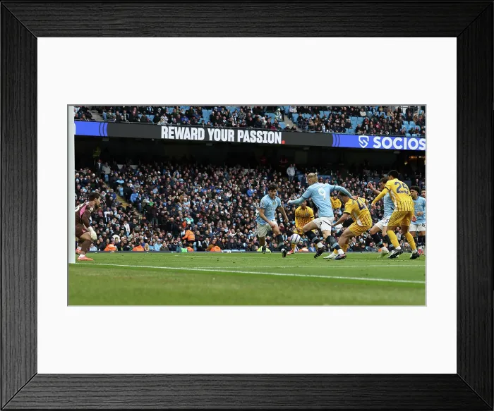 Framed Print : Manchester City v Brighton and Hove Albion Premier League 15MAR25 Framed Print : Manchester City v Brighton and Hove Albion Premier League 15MAR25