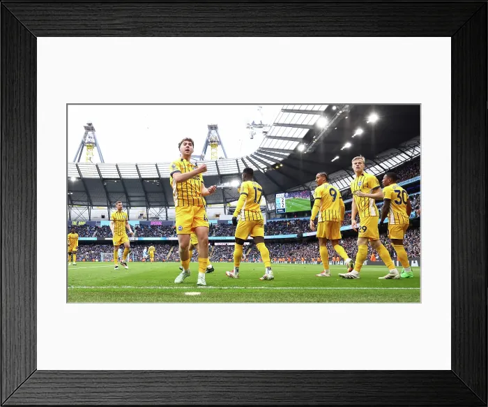 Framed Print : Manchester City v Brighton and Hove Albion Premier League 15MAR25 Framed Print : Manchester City v Brighton and Hove Albion Premier League 15MAR25