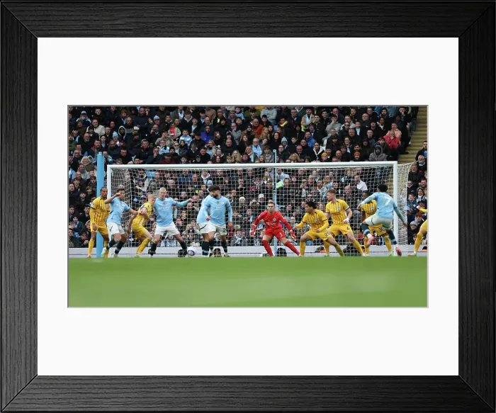 Framed Print : Manchester City v Brighton and Hove Albion Premier League 15MAR25 Framed Print : Manchester City v Brighton and Hove Albion Premier League 15MAR25