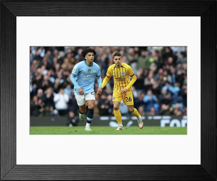 Framed Print : Manchester City v Brighton and Hove Albion Premier League 15MAR25 Framed Print : Manchester City v Brighton and Hove Albion Premier League 15MAR25