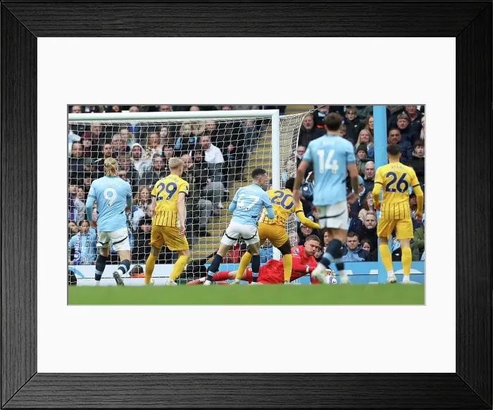 Framed Print : Manchester City v Brighton and Hove Albion Premier League 15MAR25 Framed Print : Manchester City v Brighton and Hove Albion Premier League 15MAR25