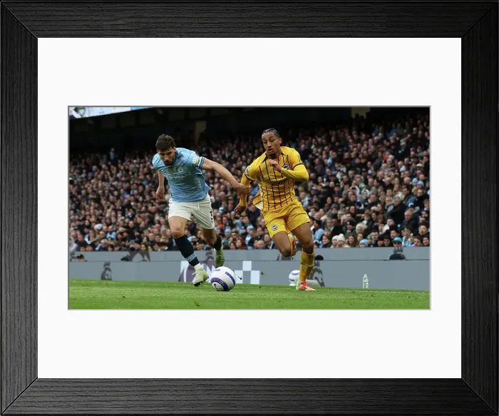 Framed Print : Manchester City v Brighton and Hove Albion Premier League 15MAR25 Framed Print : Manchester City v Brighton and Hove Albion Premier League 15MAR25