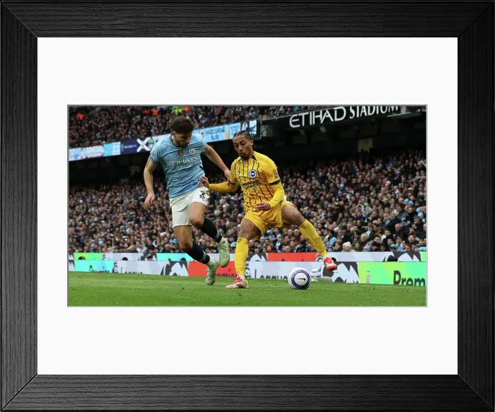 Framed Print : Manchester City v Brighton and Hove Albion Premier League 15MAR25 Framed Print : Manchester City v Brighton and Hove Albion Premier League 15MAR25